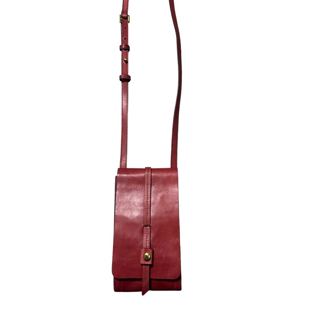 Hobo Token Wallet Phone Crossbody in Red Leather - Picture 2 of 9